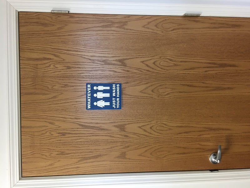 Maverick Advantage All Gender Restroom Sign - Plastic, 6x8 inches, Blue, Simple Style - Image 2